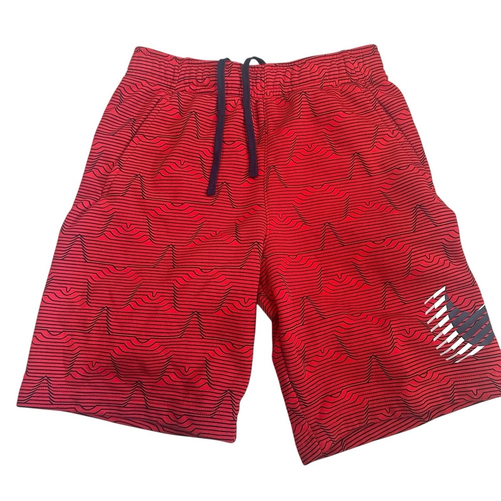 Red Pattern Nike  Sweat Shorts‎ Mens SmallBig Swoosh Logo Waist Athletic Casual